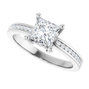 14K White Gold 5.5x5.5 mm Square Ring Mounting – image 8