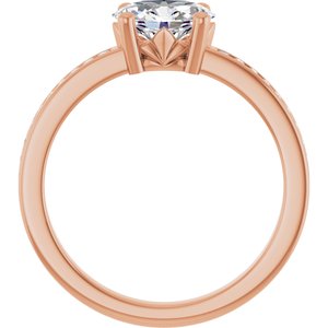 10K Rose Gold 7.5x5.5 mm Oval Ring Mounting – image 3