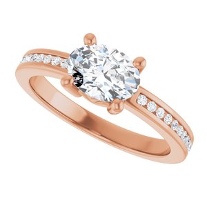 10K Rose Gold 7.5x5.5 mm Oval Ring Mounting – image 8