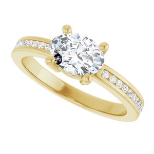 10K Yellow Gold 7.5x5.5 mm Oval Ring Mounting – image 8