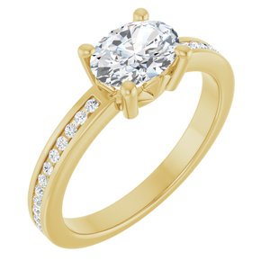 18K Yellow Gold 7.5x5.5 mm Oval Ring Mounting