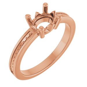 18K Rose Gold 7.5x5.5 mm Oval Ring Mounting – image 2
