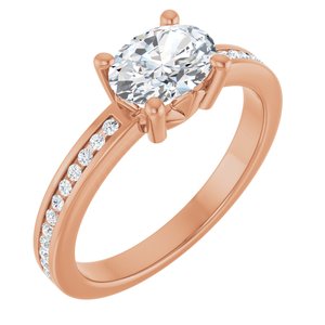 10K Rose Gold 7.5x5.5 mm Oval Ring Mounting