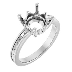 Sterling Silver 9.4 mm Round Ring Mounting – image 2