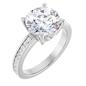Sterling Silver 9.4 mm Round Ring Mounting