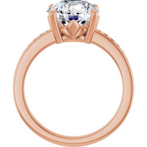 10K Rose Gold 9.4 mm Round Ring Mounting – image 3
