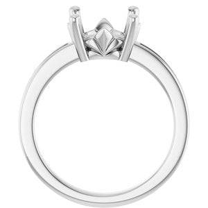 14K White Gold 9.4 mm Round Ring Mounting – image 4