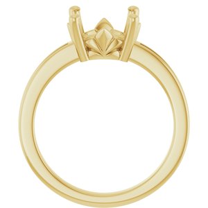 14K Yellow Gold 9.4 mm Round Ring Mounting – image 4