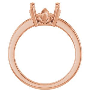 18K Rose Gold 9.4 mm Round Ring Mounting – image 4