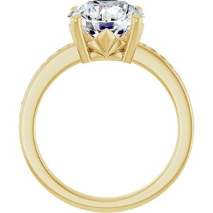 14K Yellow Gold 9.4 mm Round Ring Mounting – image 3