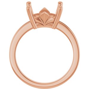 10K Rose Gold 9x9 mm Square Ring Mounting – image 4