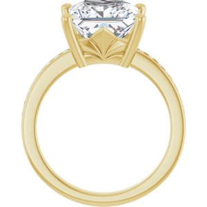 18K Yellow Gold 9x9 mm Square Ring Mounting – image 3