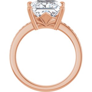 18K Rose Gold 9x9 mm Square Ring Mounting – image 3