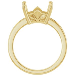 14K Yellow Gold 9x9 mm Square Ring Mounting – image 4
