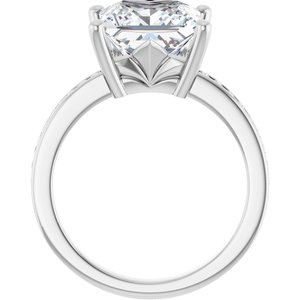 14K X1 White Gold 9x9 mm Square Ring Mounting – image 3