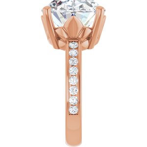 18K Rose Gold 16x12 mm Oval Ring Mounting – image 7