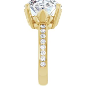14K Yellow Gold 16x12 mm Oval Ring Mounting – image 7