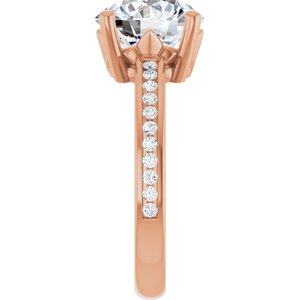 10K Rose Gold 9.4 mm Round Ring Mounting – image 7