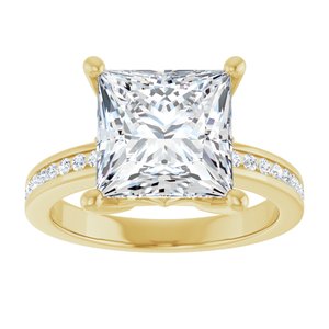 10K Yellow Gold 9x9 mm Square Ring Mounting – image 5