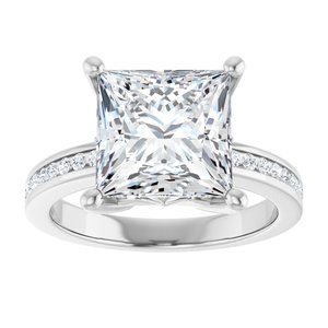 14K X1 White Gold 9x9 mm Square Ring Mounting – image 5