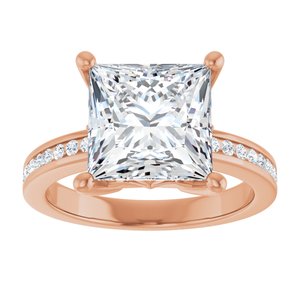 18K Rose Gold 9x9 mm Square Ring Mounting – image 5