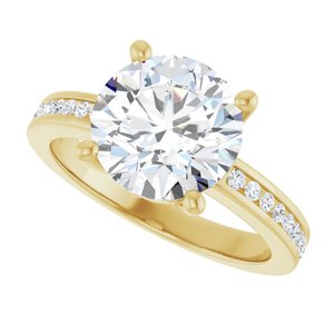 10K Yellow Gold 9.4 mm Round Ring Mounting – image 8