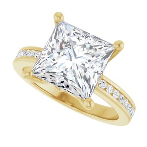 10K Yellow Gold 9x9 mm Square Ring Mounting – image 8