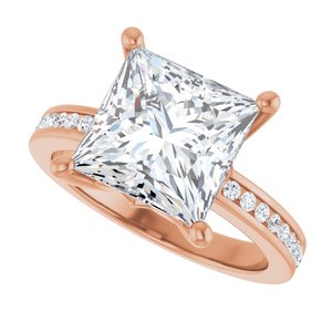 18K Rose Gold 9x9 mm Square Ring Mounting – image 8