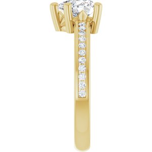 14K Yellow Gold 6.5x6.5 mm Heart Ring Mounting – image 7