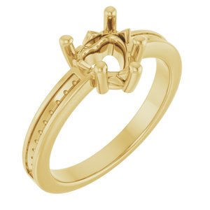 14K Yellow Gold 6.5x6.5 mm Heart Ring Mounting – image 2