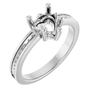 Sterling Silver 6.5x6.5 mm Heart Ring Mounting – image 2