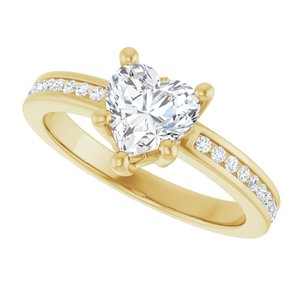 14K Yellow Gold 6.5x6.5 mm Heart Ring Mounting – image 8