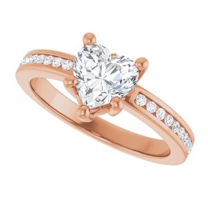 18K Rose Gold 6.5x6.5 mm Heart Ring Mounting – image 8