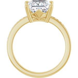 18K Yellow Gold 7.5x7.5 mm Square Ring Mounting – image 3