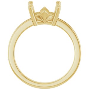 10K Yellow Gold 7.5x7.5 mm Square Ring Mounting – image 4