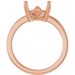 14K Rose Gold 7.5x7.5 mm Square Ring Mounting – image 4