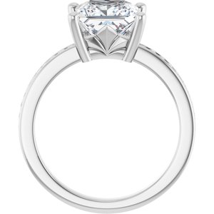 18K White Gold 7.5x7.5 mm Square Ring Mounting – image 3