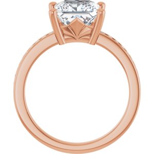 10K Rose Gold 7.5x7.5 mm Square Ring Mounting – image 3
