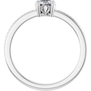 10K White Gold 5x3.5 mm Oval Ring Mounting – image 3