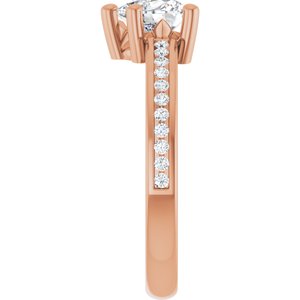 10K Rose Gold 6x6 mm Heart Ring Mounting – image 7