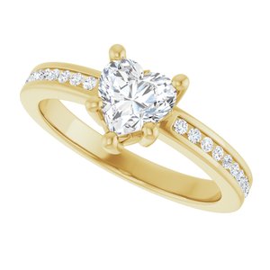 14K Yellow Gold 6x6 mm Heart Ring Mounting – image 8