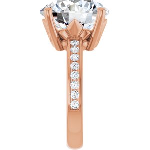 14K Rose Gold 13 mm Round Ring Mounting – image 7