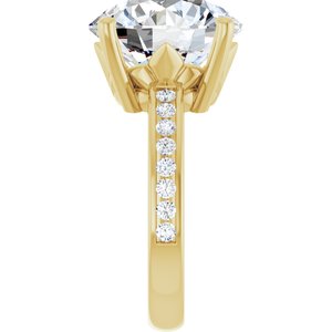 18K Yellow Gold 13 mm Round Ring Mounting – image 7