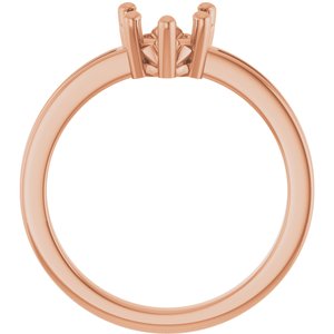 10K Rose Gold 6.5x6.5 mm Heart Ring Mounting – image 4