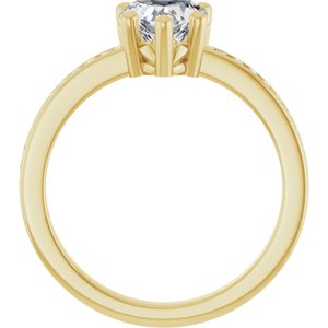 14K Yellow Gold 6.5x6.5 mm Heart Ring Mounting – image 3