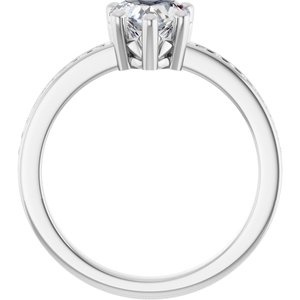 14K White Gold 6.5x6.5 mm Heart Ring Mounting – image 3