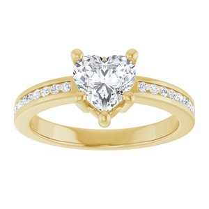 14K Yellow Gold 6.5x6.5 mm Heart Ring Mounting – image 5