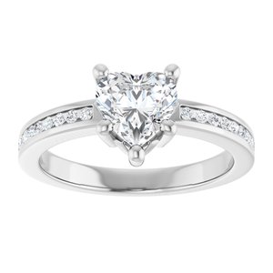 14K White Gold 6.5x6.5 mm Heart Ring Mounting – image 5