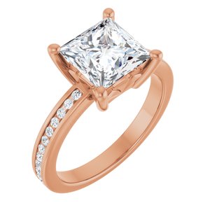 14K Rose Gold 7.5x7.5 mm Square Ring Mounting