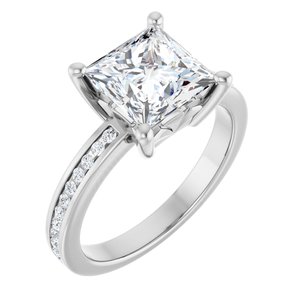 Platinum 7.5x7.5 mm Square Ring Mounting
